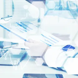 Close up of a businessman looking at a clipboard with a blue bar chart attached to it. Conept of data analysis. Toned image. Double exposure. Elements of this image furnished by NASA

