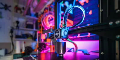 A 3D printer fabricating a complex polymer structure, symbolizing advanced materials testing and polymer characterization workflows in action.