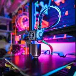 A 3D printer fabricating a complex polymer structure, symbolizing advanced materials testing and polymer characterization workflows in action.
