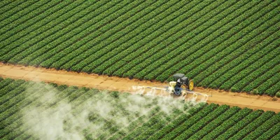 crop spraying in agricultural field