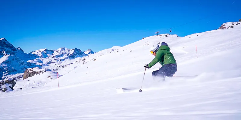 skier on mountain slope