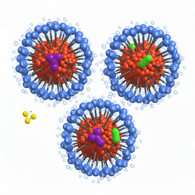 Molecular diagram demonstrating analyte separation by MEKC, depicting how hydrophobic, polar, and charged molecules interact with SDS micelles for complex separations.