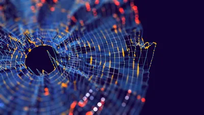 Abstract visualization of high-dimensional chromatographic and mass spectrometry data, illustrating informatics-driven feature discovery, data reduction, and machine learning workflows in nontargeted separation sciecne.