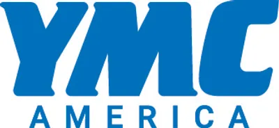 YMC logo blue text on white background