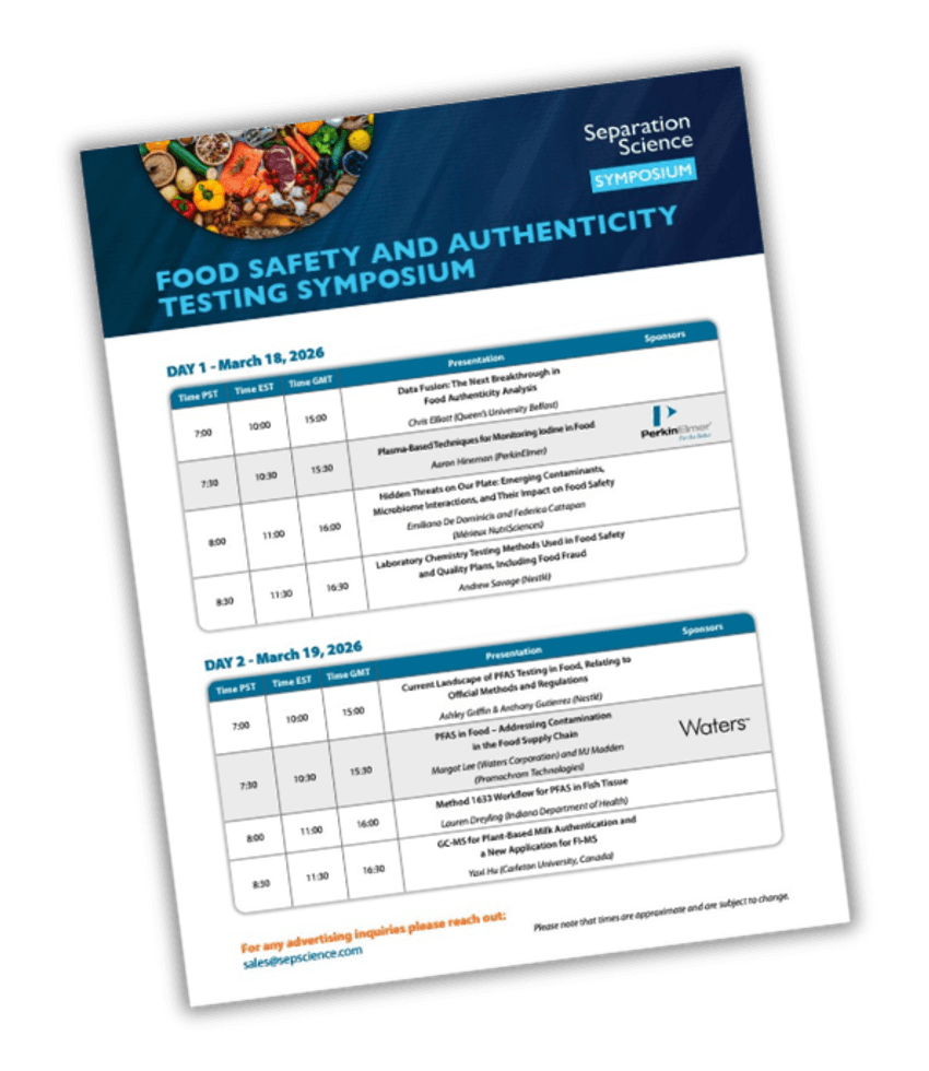 Schedule for the Food Safety and Authenticity Testing Symposium Schedule for the Food Safety and Authenticity Testing Symposium