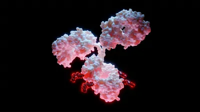 antibody drug conjugate on black background