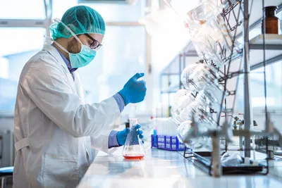 Scientist conducting research on aqueous film-forming foams