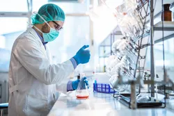 Scientist conducting research on aqueous film-forming foams