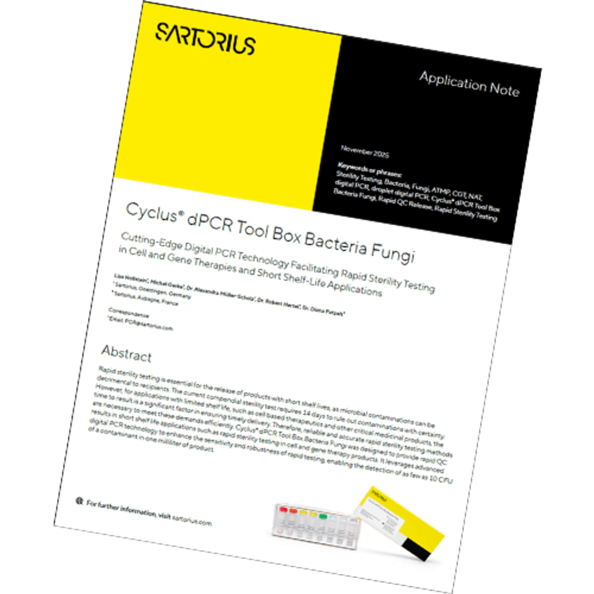 Cyclus® dPCR Tool Box for bacteria and fungi in sterility testing Cyclus® dPCR Tool Box for bacteria and fungi in sterility testing