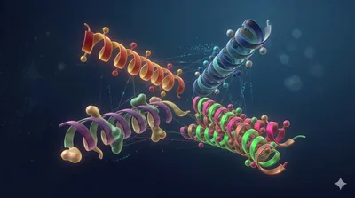 Colorful protein structures showcasing advancements in nanoflow CE-MS