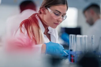 Lab technician working on lab-on-a-chip technology