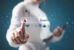 User interacting with AI search bar for inventory management