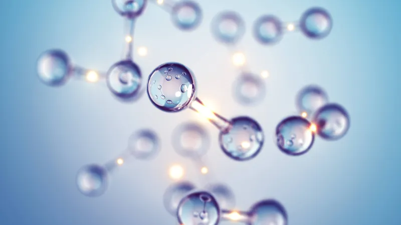 Artistic depiction of hydrogen as a carrier gas in chemistry.
