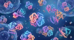 Illustration of diverse proteoforms in cellular environment, representing the utility of CZE-MS