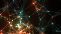 Abstract technology background symbolizing SICRIT ion source technology