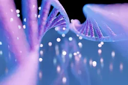 Graphic representation of DNA structure, symbolizing proteomics