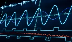 Electrical signals illustrating power quality issues in a lab