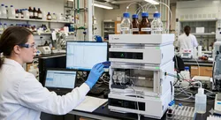 Laboratory setup for high-performance liquid chromatography (HPLC)