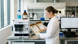 Reversed-phase HPLC column selection and mobile phase for GLP-1 peptide analysis.