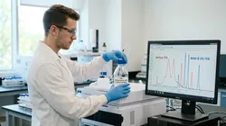 Ion-pairing chromatography of GLP-1 and charged peptides showing a separation tuned by perfluorinated acid reagents.