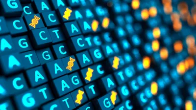 Colorful representation of DNA sequences highlighting NGS data