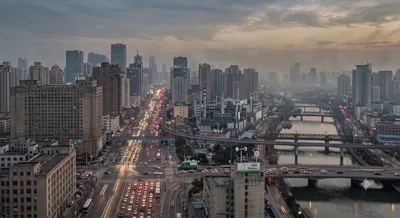 City landscape, representing environmental monitoring challenges