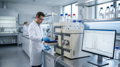 Chromatography data system display showing system suitability trend data in a regulated QC laboratory.
