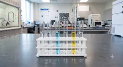 Collection of test tubes demonstrating solvent separation methods.