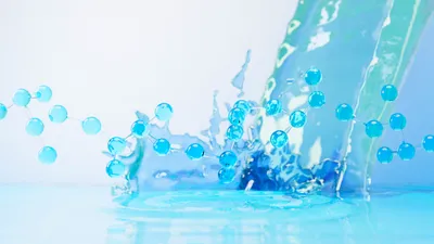Molecular structure of water reflecting ultrapure quality testing