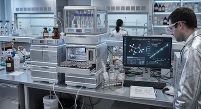 Laboratory setup for HPLC calibration curve analysis