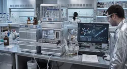 Laboratory setup for HPLC calibration curve analysis