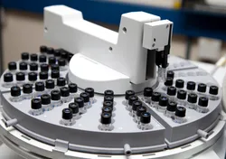 Gas chromatography system with sample vials for analysis
