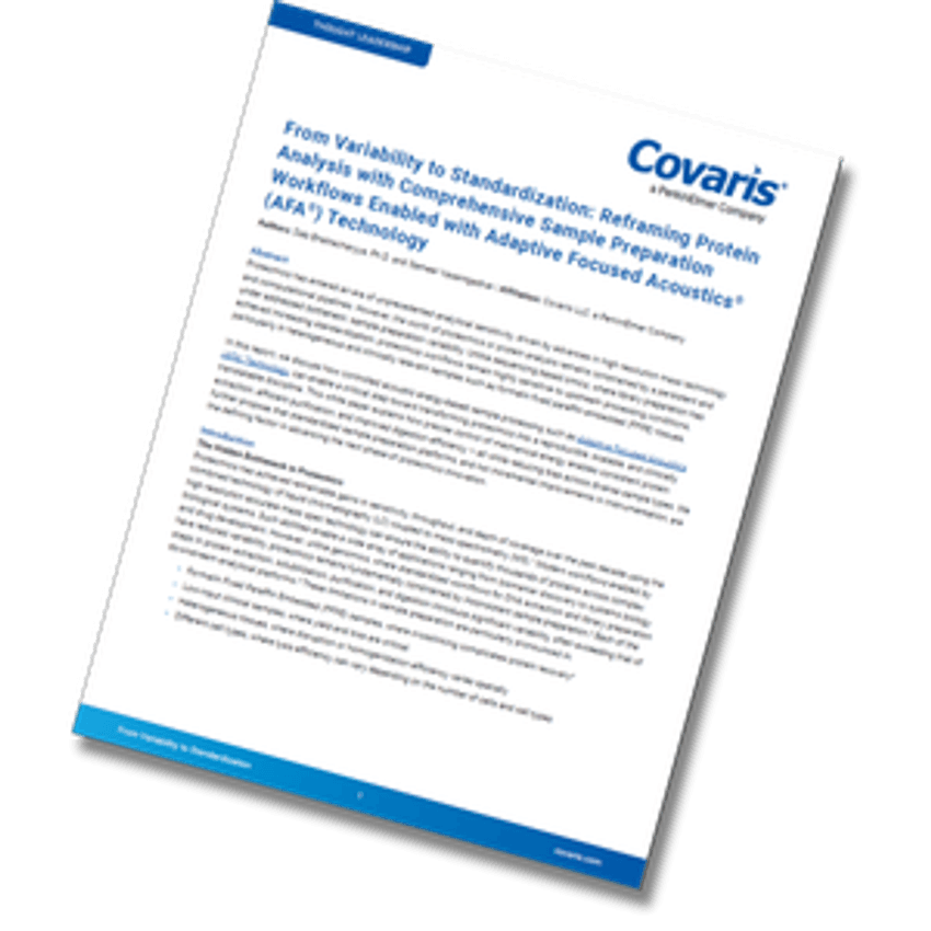 White paper on protein analysis challenges with AFA technology White paper on protein analysis challenges with AFA technology