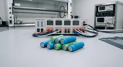 Battery analyzer with lithium-ion batteries for electrolyte analysis