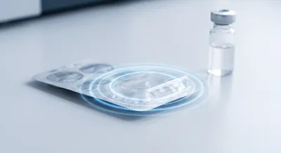 Vial and blister packaging representing pharmaceutical products
